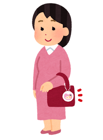 マタニティマークを付けた人のイラスト
